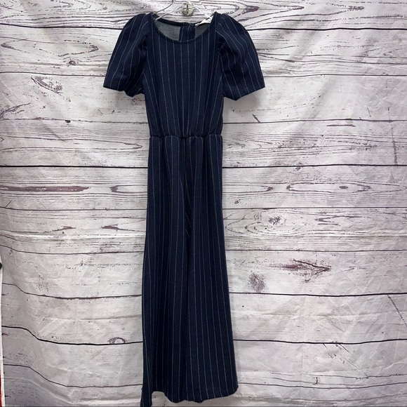 Zara Girls Puff Sleeve Wide Leg Jumpsuit Size 8 - Picture 1 of 3
